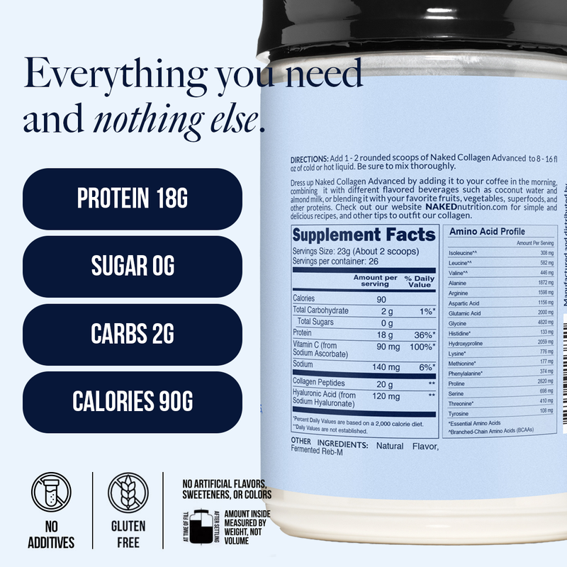 Vanilla Collagen Peptides with Hyaluronic Acid - Vanilla Advanced Collagen Peptides